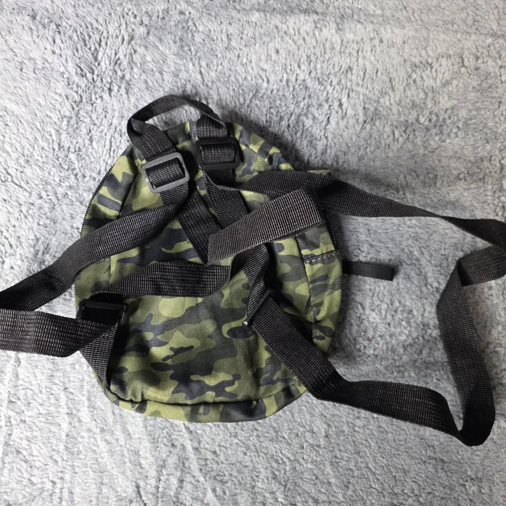 Kendall + Kylie Womens OS Mini Backpack Green‎ Camo Utility Zip Streetwear Bag